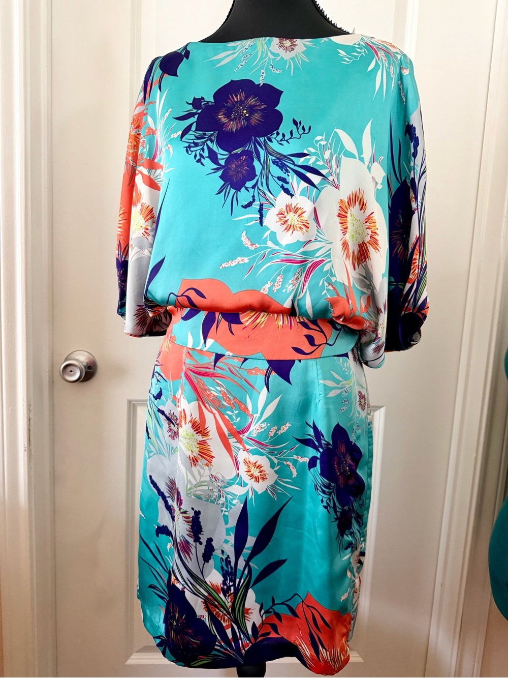 Bisou Bisou Turquoise Floral Dress